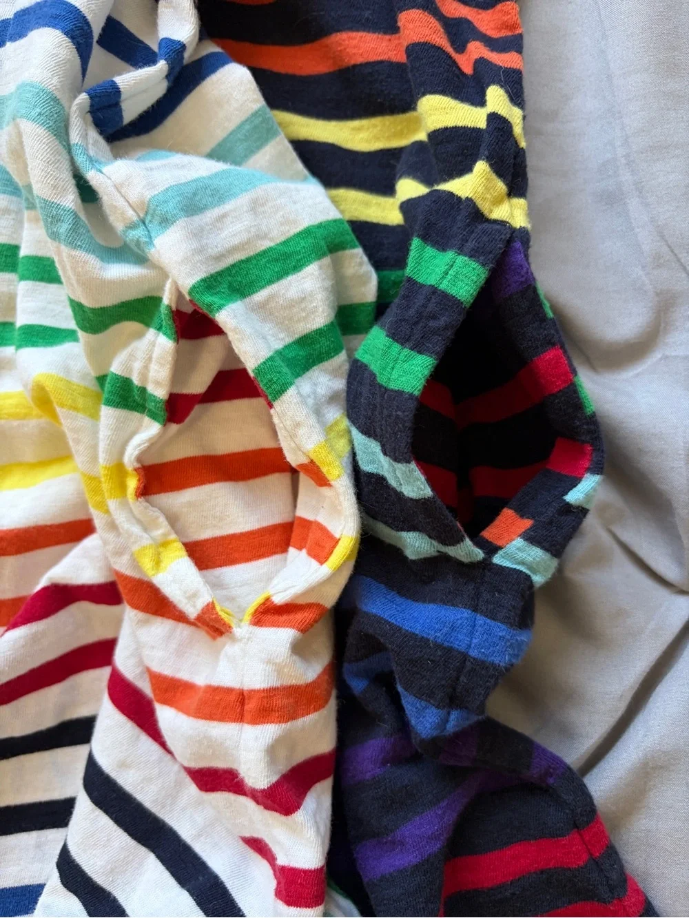 Primary Rainbow Stripe Short Sleeve Kids Dresses - Black & White Bases